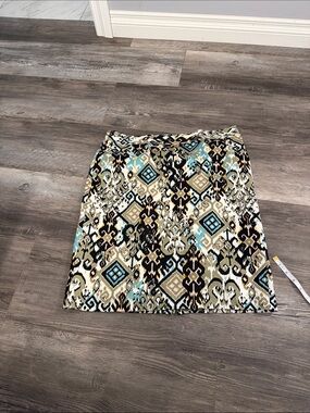 Van Hansen Printed A-Line Skirt in Black, Cream‎ & Teal
